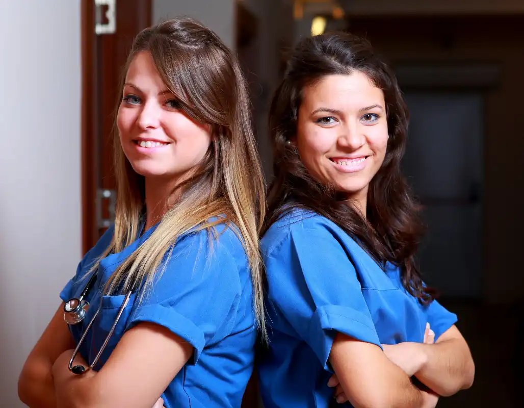 Standing Healthcare students and highlighted Information technology (IT) career
