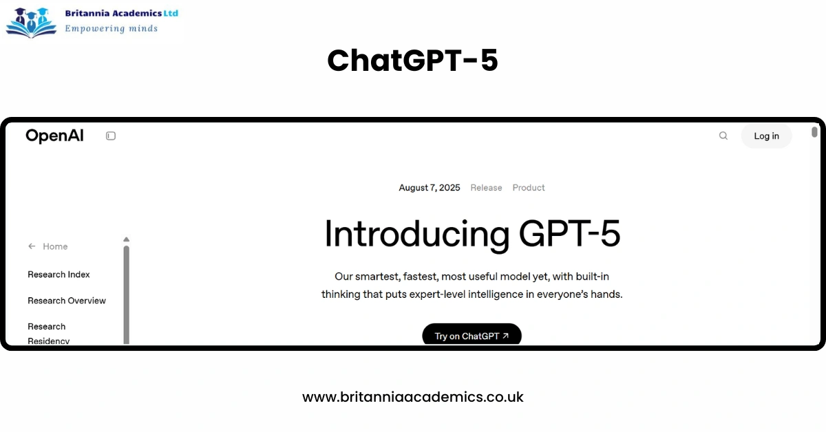 ChatGPT-5 - Britannia Academics LTD UK