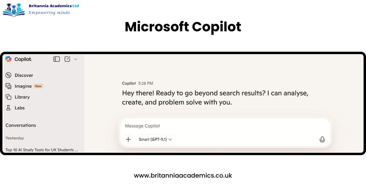 Microsoft Copilot - Britannia Academics LTD UK