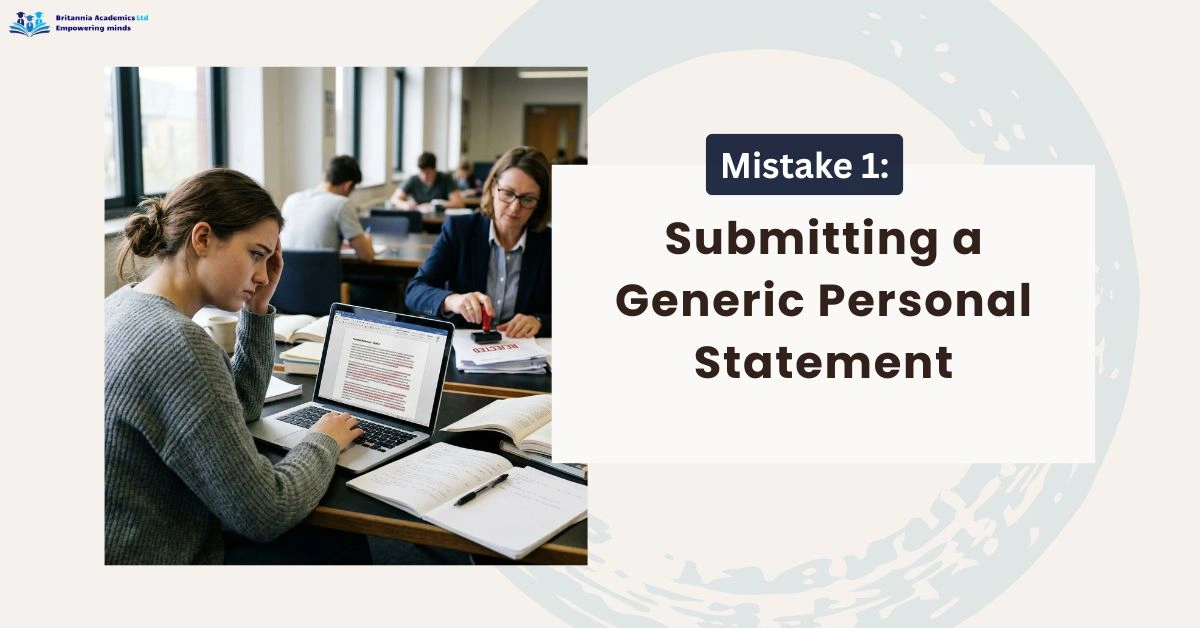 Mistake 1_ Submit a generic personal Statement - Britannia Academics LTD UK