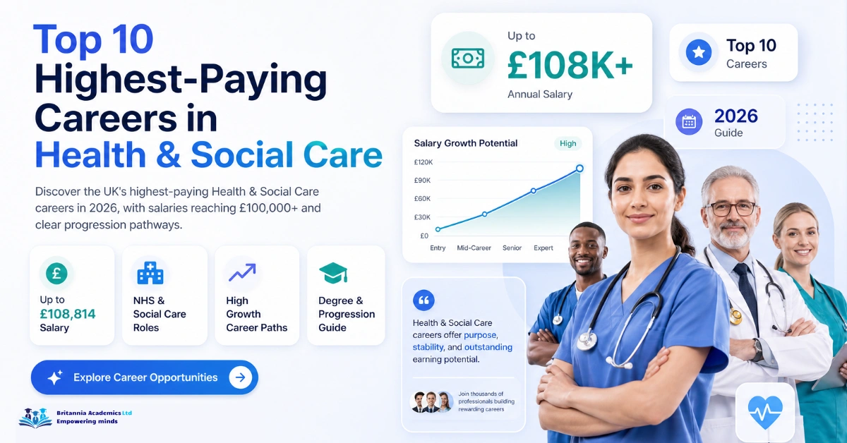 Top 10 Highest-Paying Careers in the UK After a Health & Social Care Degree - Britannia Academics LTD UK
